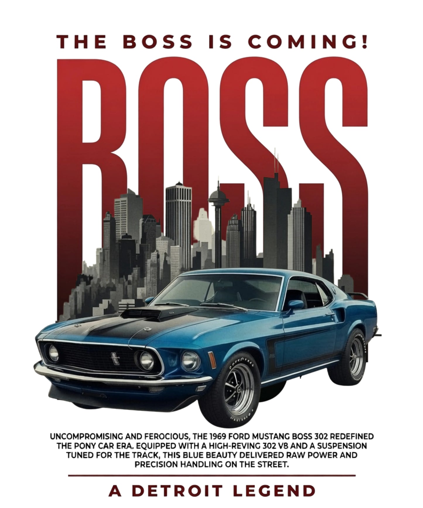 Boss Mode | 1969 Mustang Boss 302 Oversized T-Shirt
