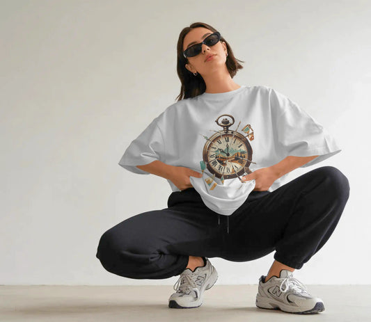 Time Waits For No One - Unisex Oversized T-Shirt