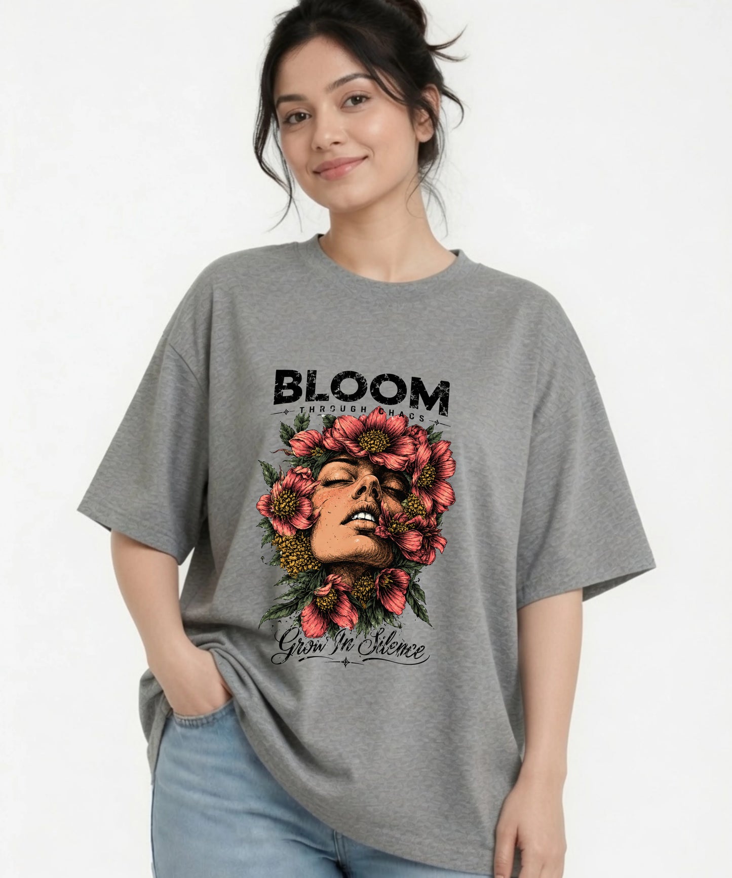 Bloom Through Chaos -  Oversized T-Shirt