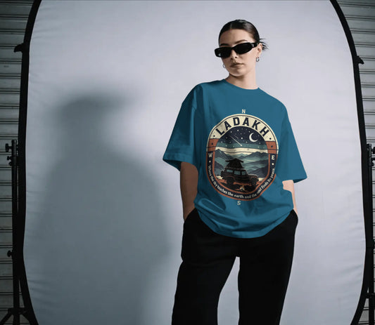 Ladakh | Where the Sky Touches the Earth - Unisex Oversized T-Shirt