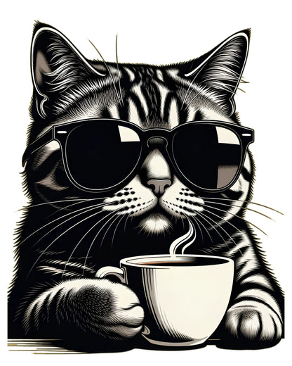Cool Sunglasses Cat - Unisex Oversized Classic T-Shirt