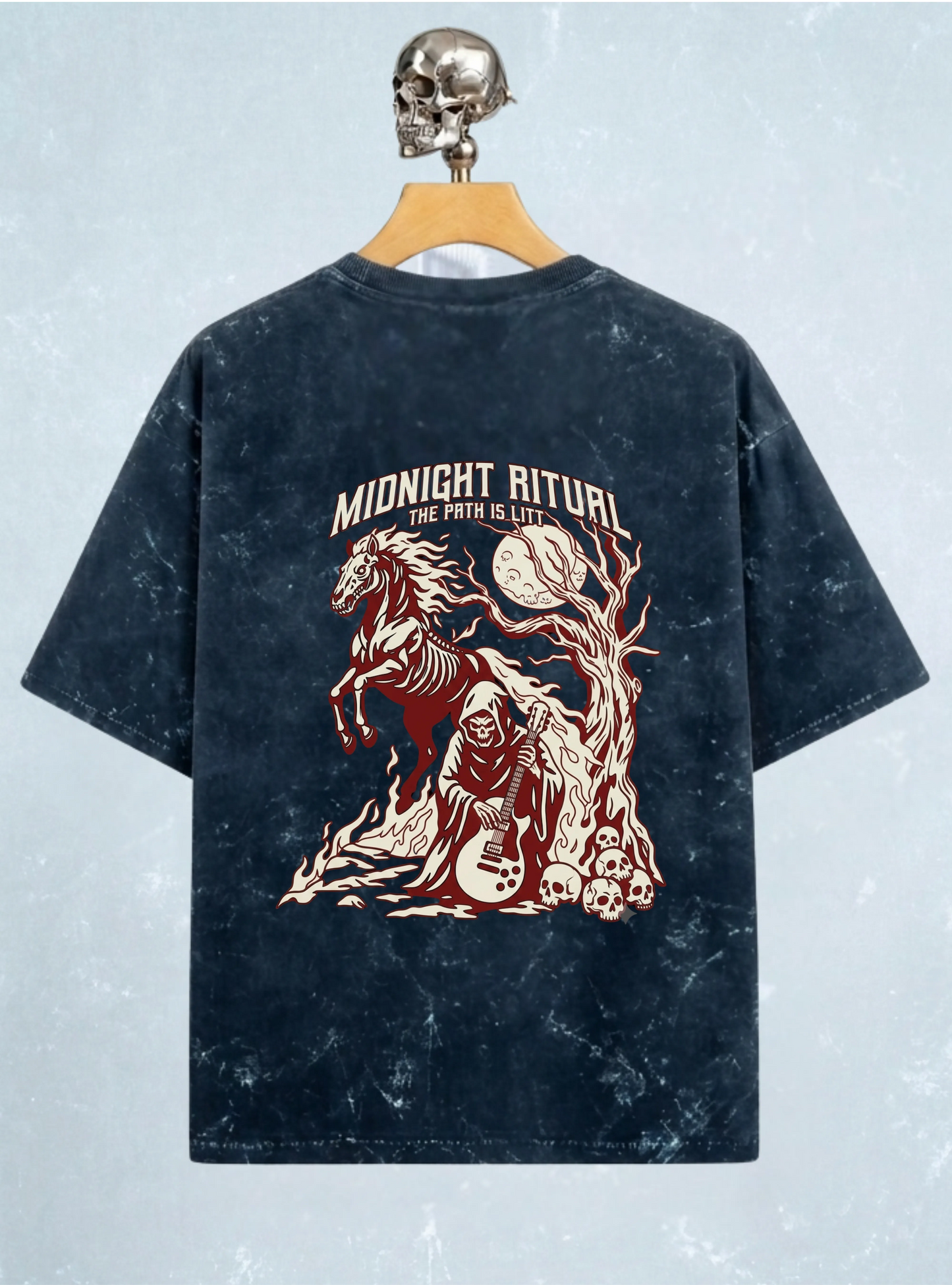 Midnight Ritual - Acid Washed Oversized Tee