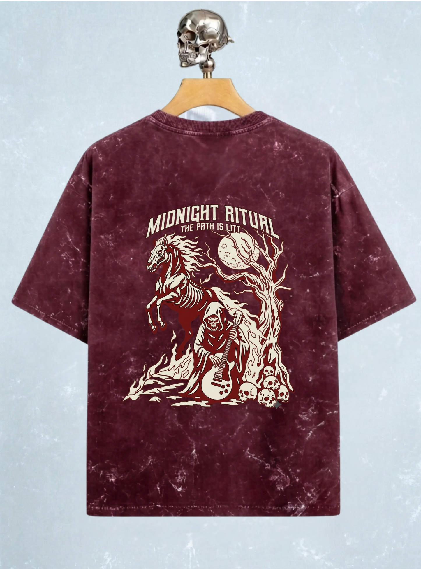 Midnight Ritual - Acid Washed Oversized Tee