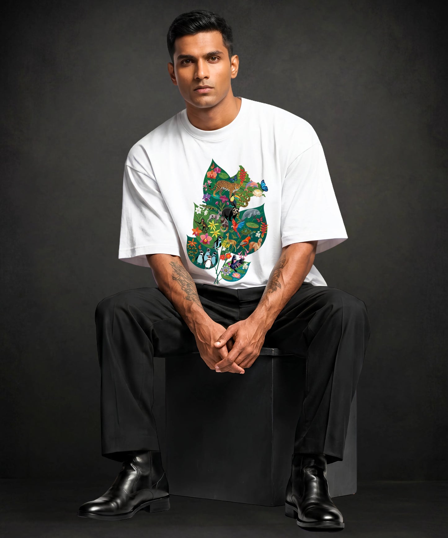 Wildlife Leaf | Biodiversity Oversized T-Shirt