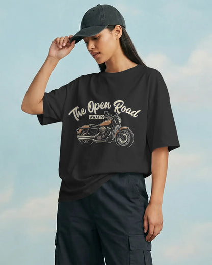 The Open Road Awaits - Unisex Oversized T-Shirt
